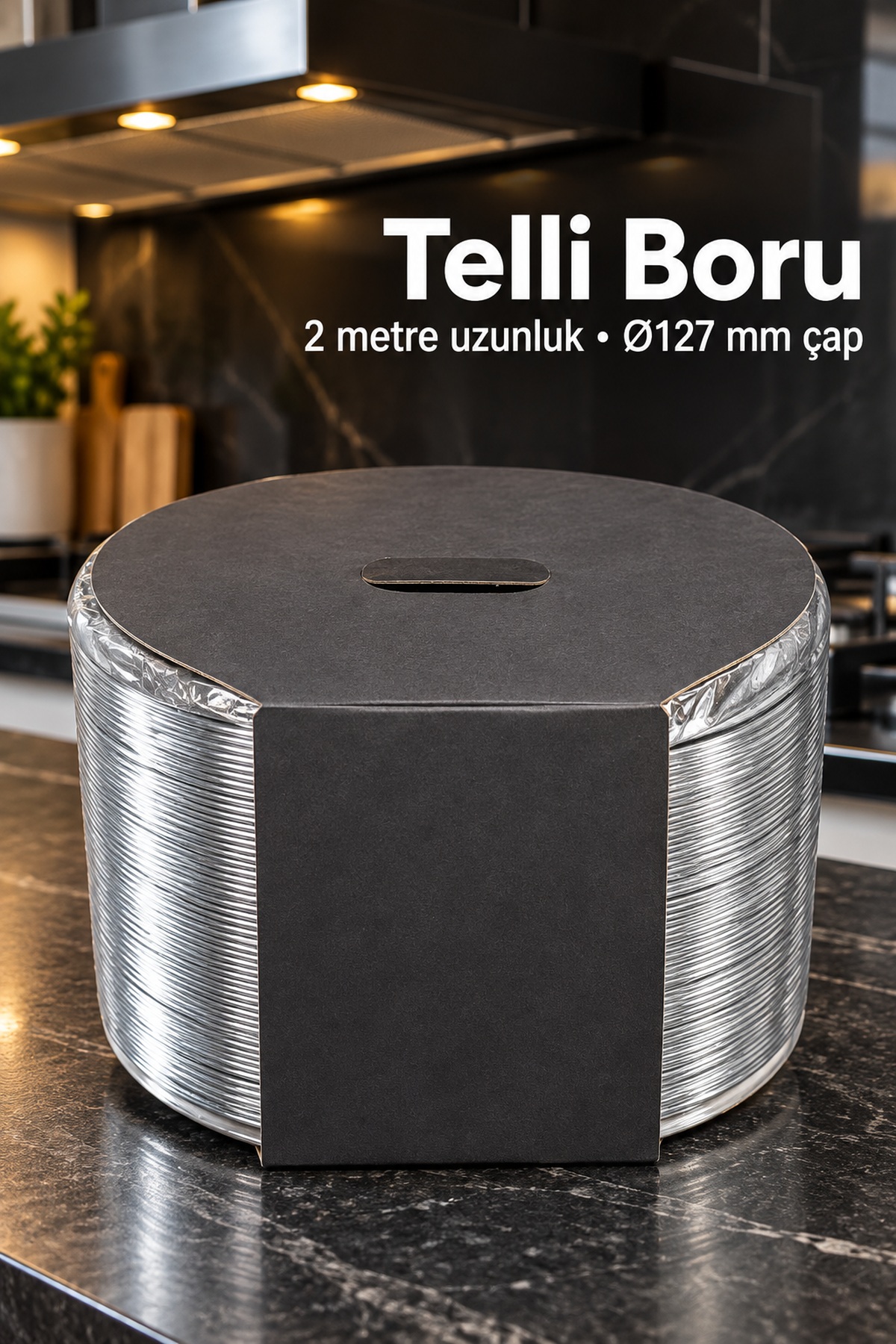Aspiratör İçin 3 Metre Telli Boru 127 mm
