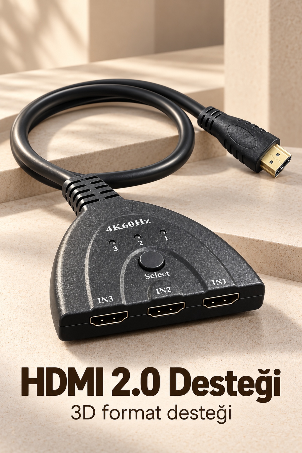 HDMI Giriş Seçici Bilgisayar ve Oyun Konsolu Bağlantısı