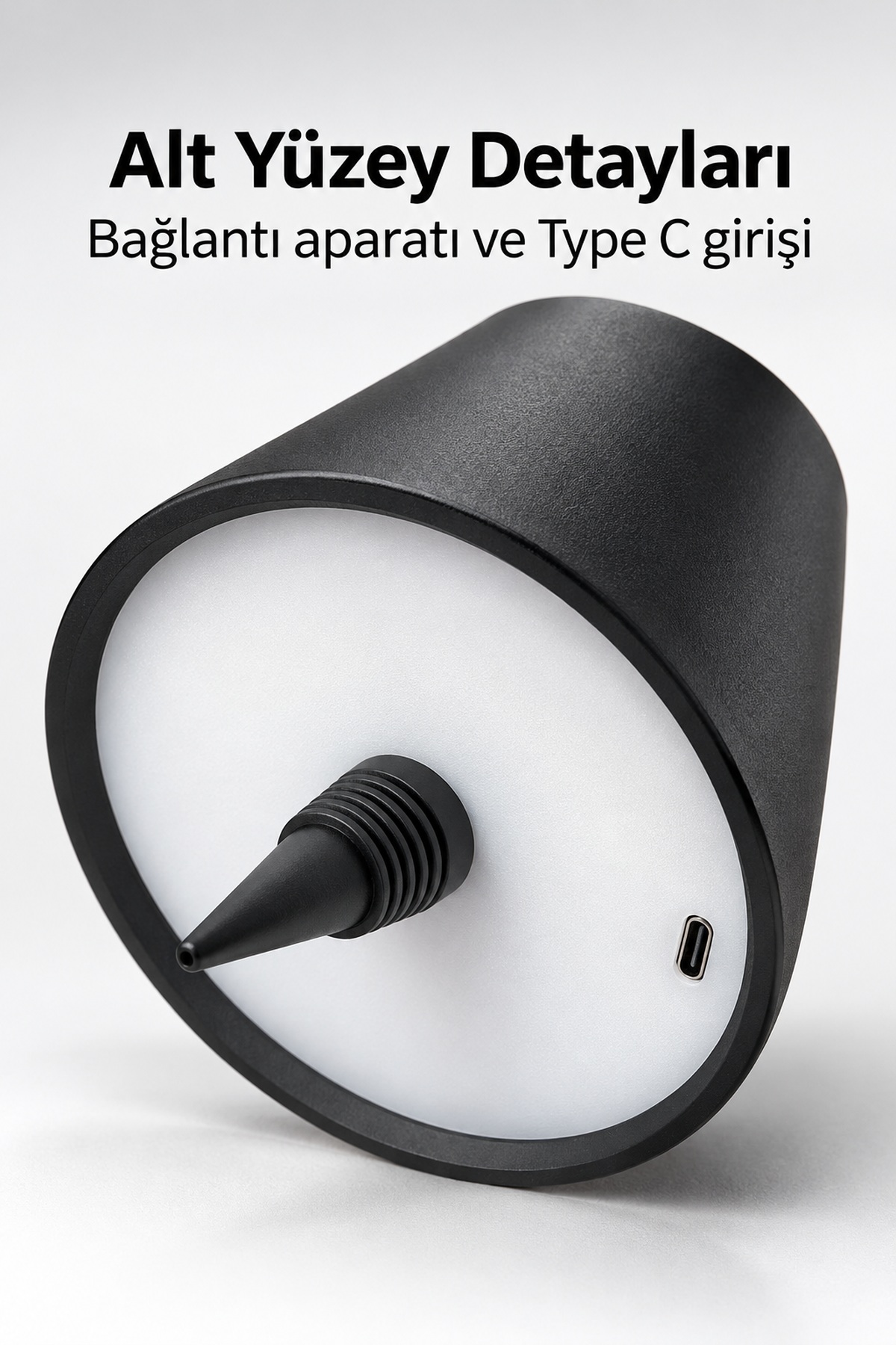 Dekoratif Masa Aydınlatması Şişeye Takılan Siyah Abajur