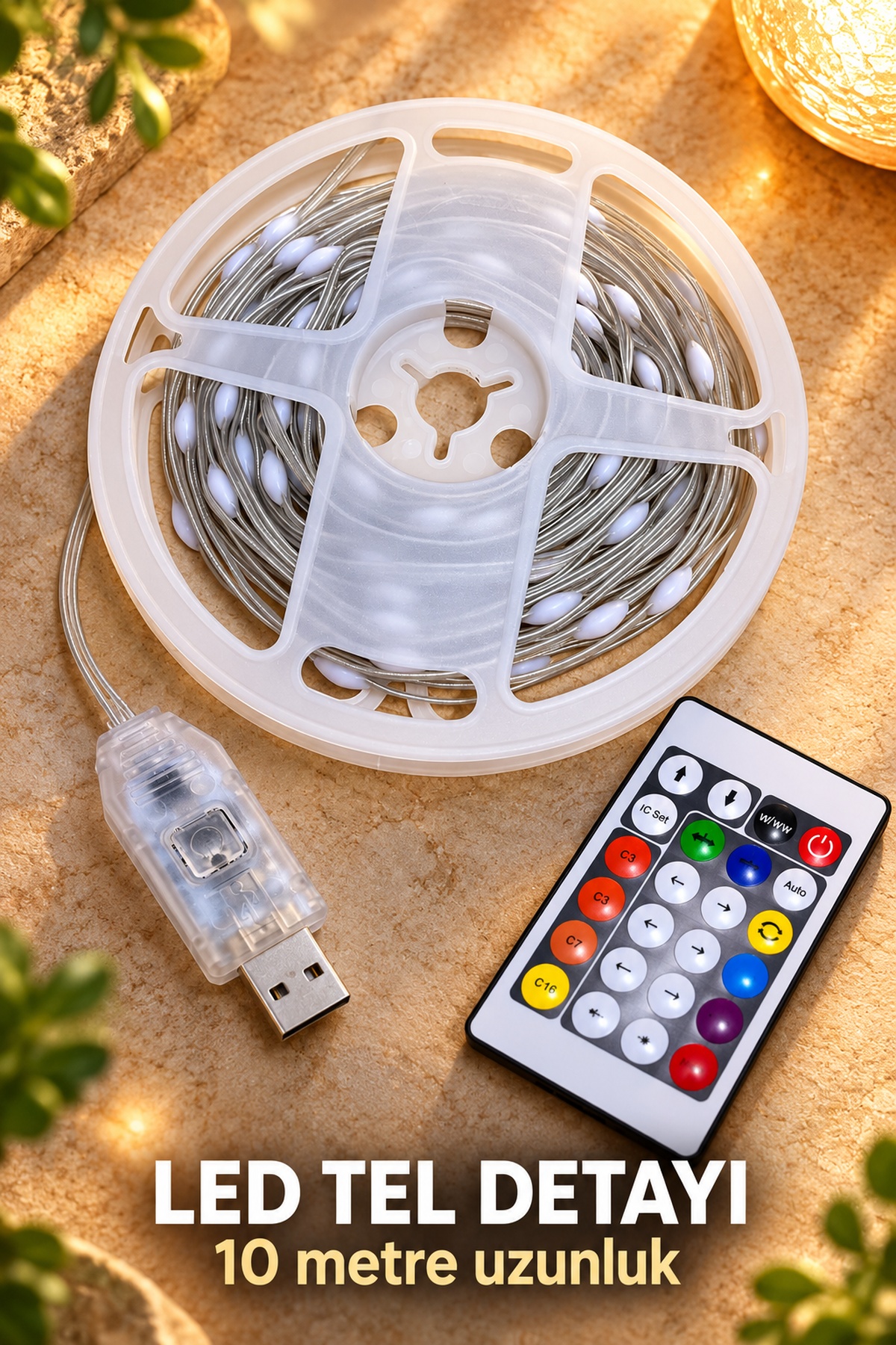 10 Metre Kumandalı Animasyonlu RGB LED Tel Aydınlatma