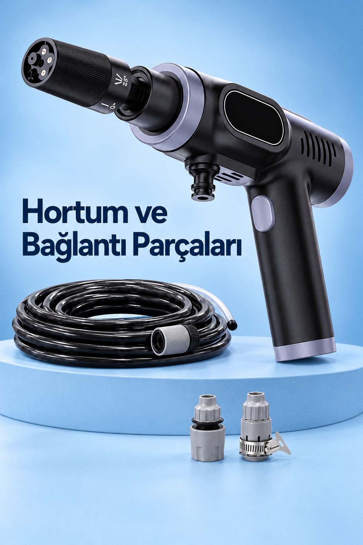Type C Şarjlı Araba Yıkama Makinesi Hortum ve Aksesuar Seti