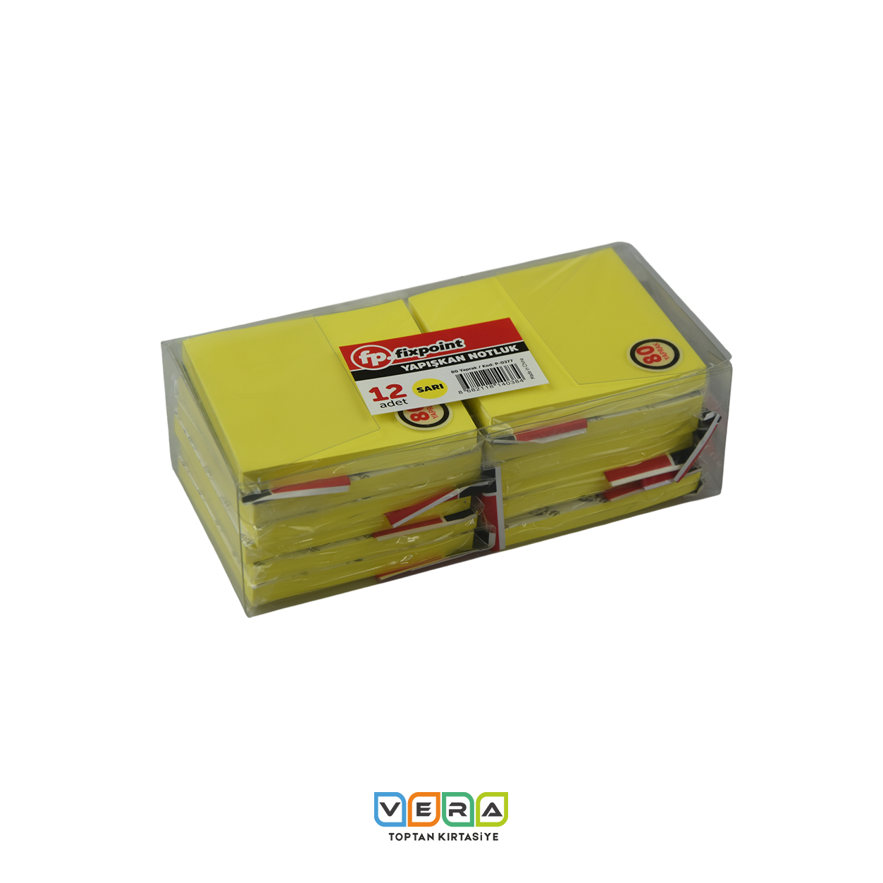 Fixpoint 75x75 Sarı Yapışkanlı Kağıt 12 li Paket