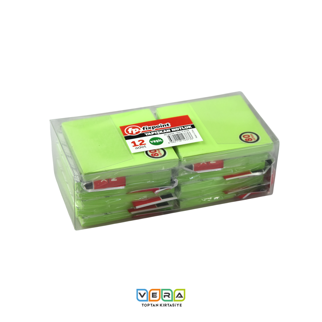Fixpoint 75x75 Yeşil Yapışkanlı Kağıt 12 li Paket