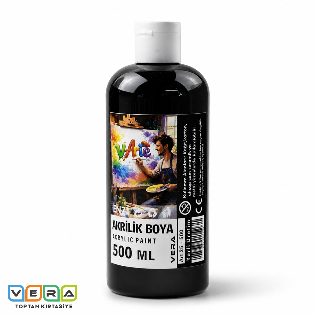 vArte 500 Gr Siyah Akrilik Boya