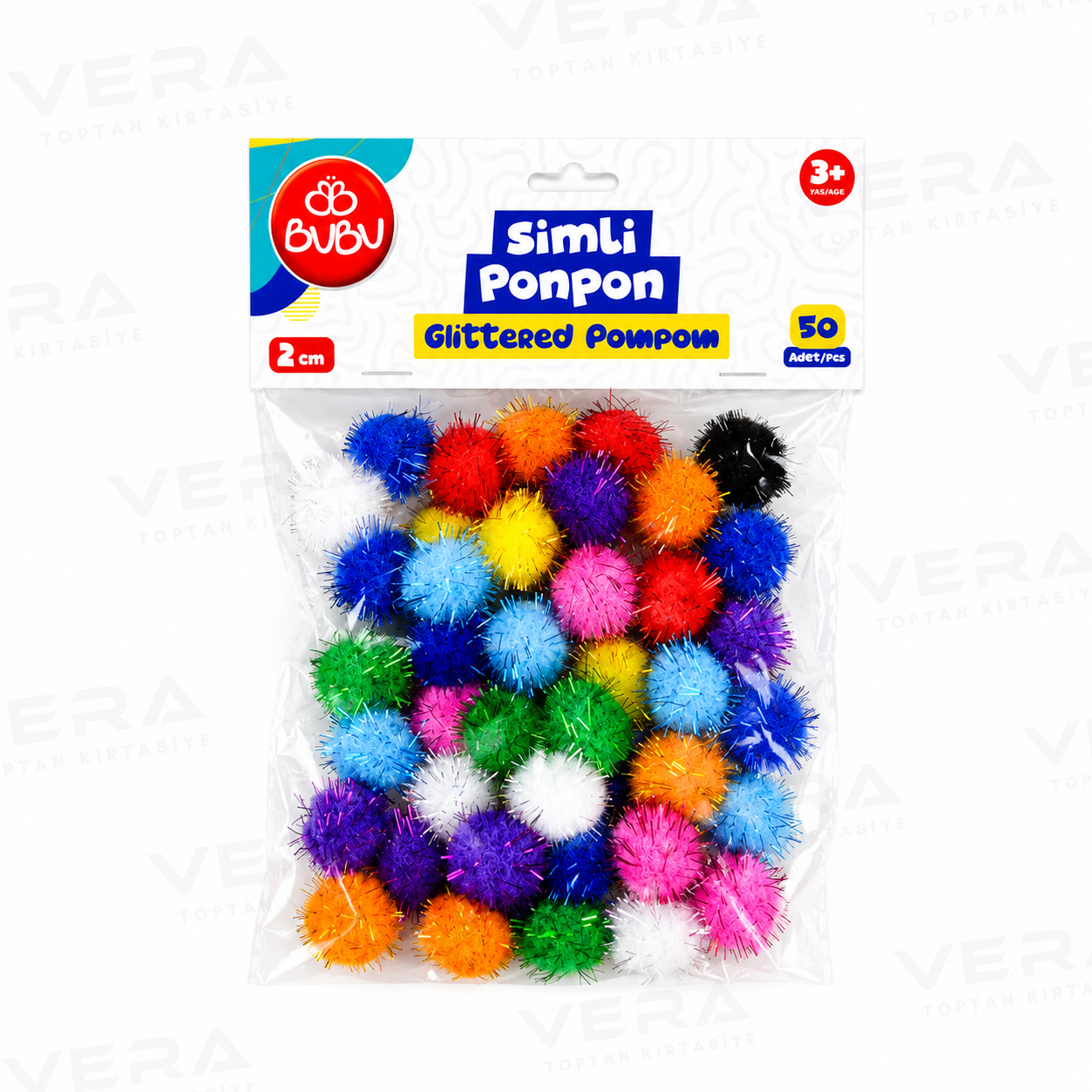 BU-BU PONPON SİMLİ 20 MM 50Lİ KARMA