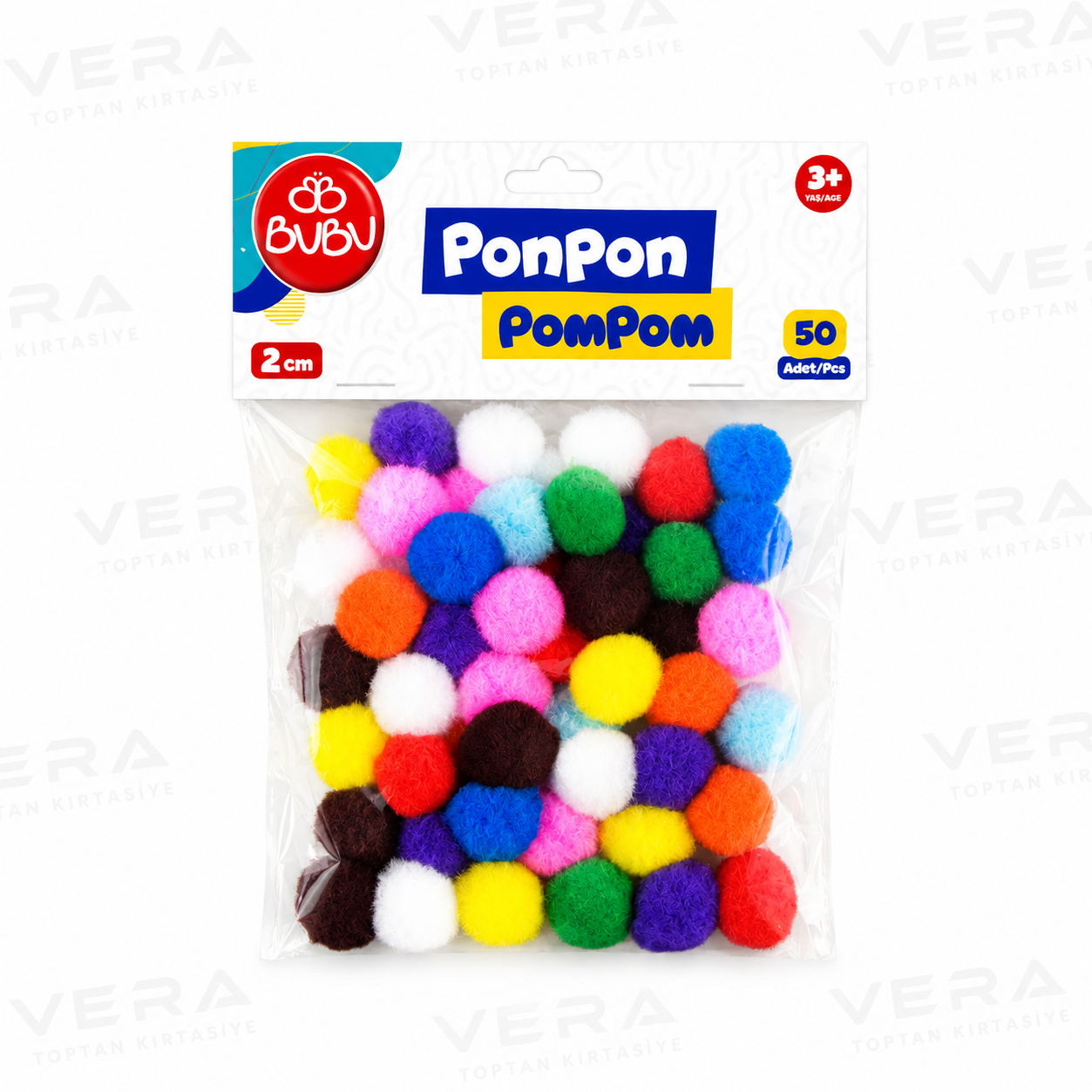 BU-BU PONPON 20 MM 50Lİ 12 Lİ PAKET