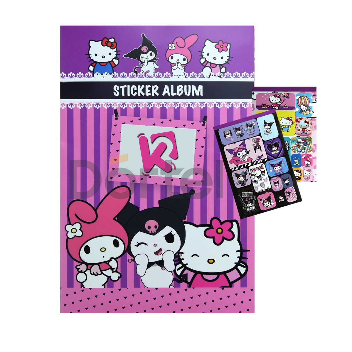 Kuromi & H.Kitty 14x20 16 Yaprak Sticker Defter