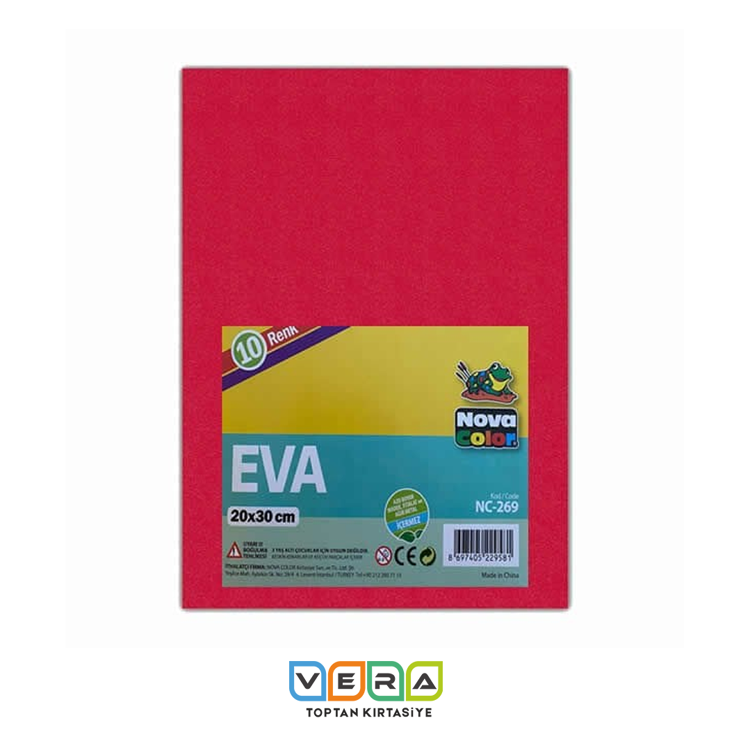 Nova Color Eva 20x30 Kırmızı 10 lu Paket