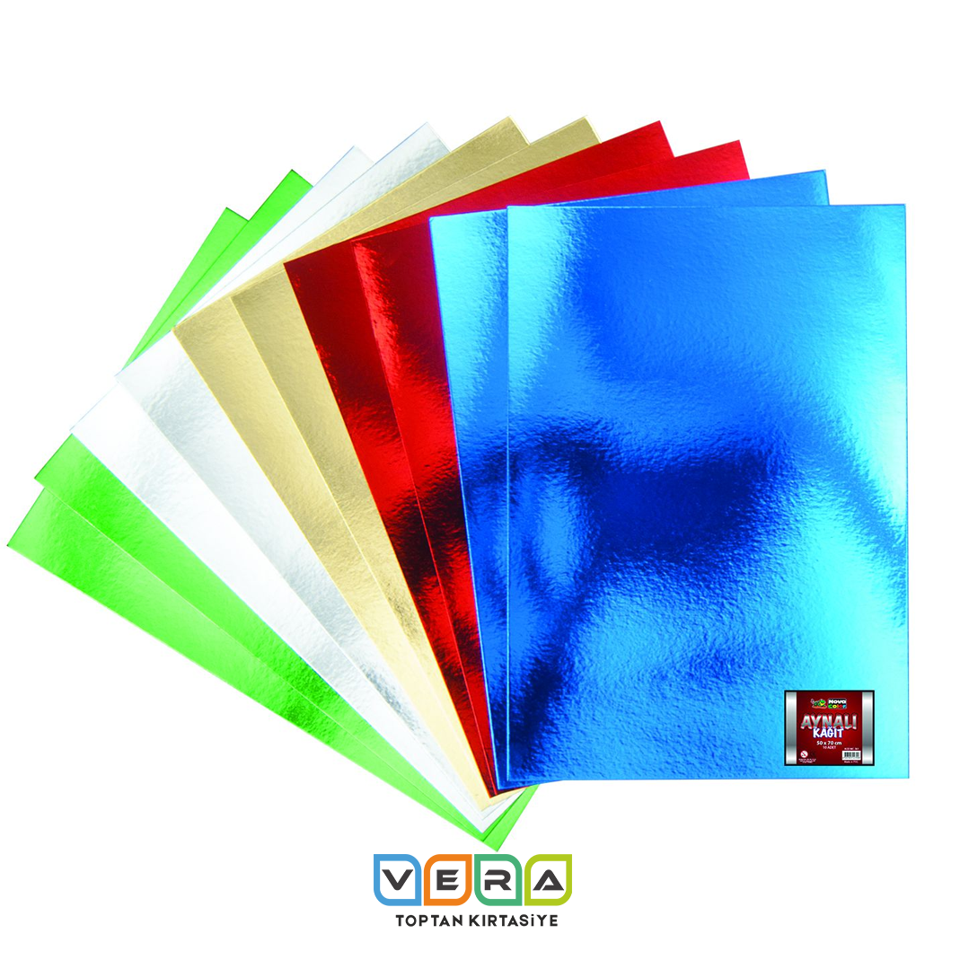 50X70 METALİK AYNALI KARTON 10 LU KARIŞIK RENK