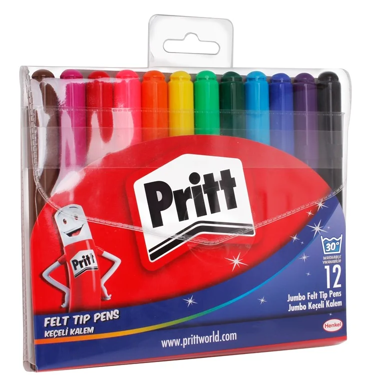 Pritt 12 Renk Jumbo Yuvarlak Uç Keçeli Kalem