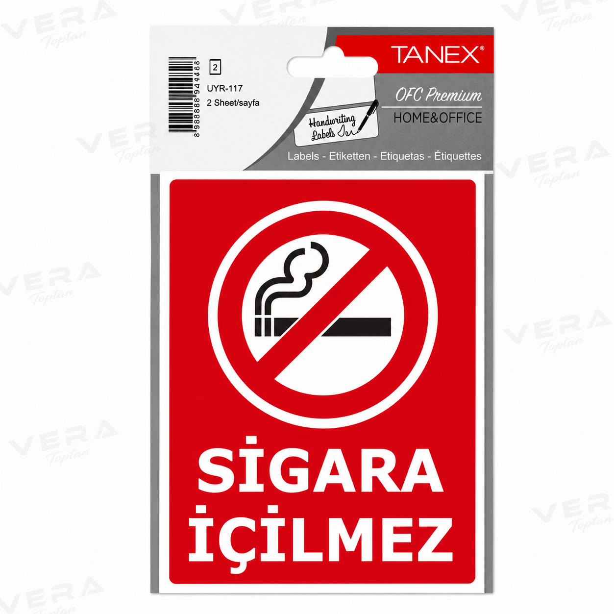 Tanex UYR-117 Sigara içilmez sticker 20'li tabaka