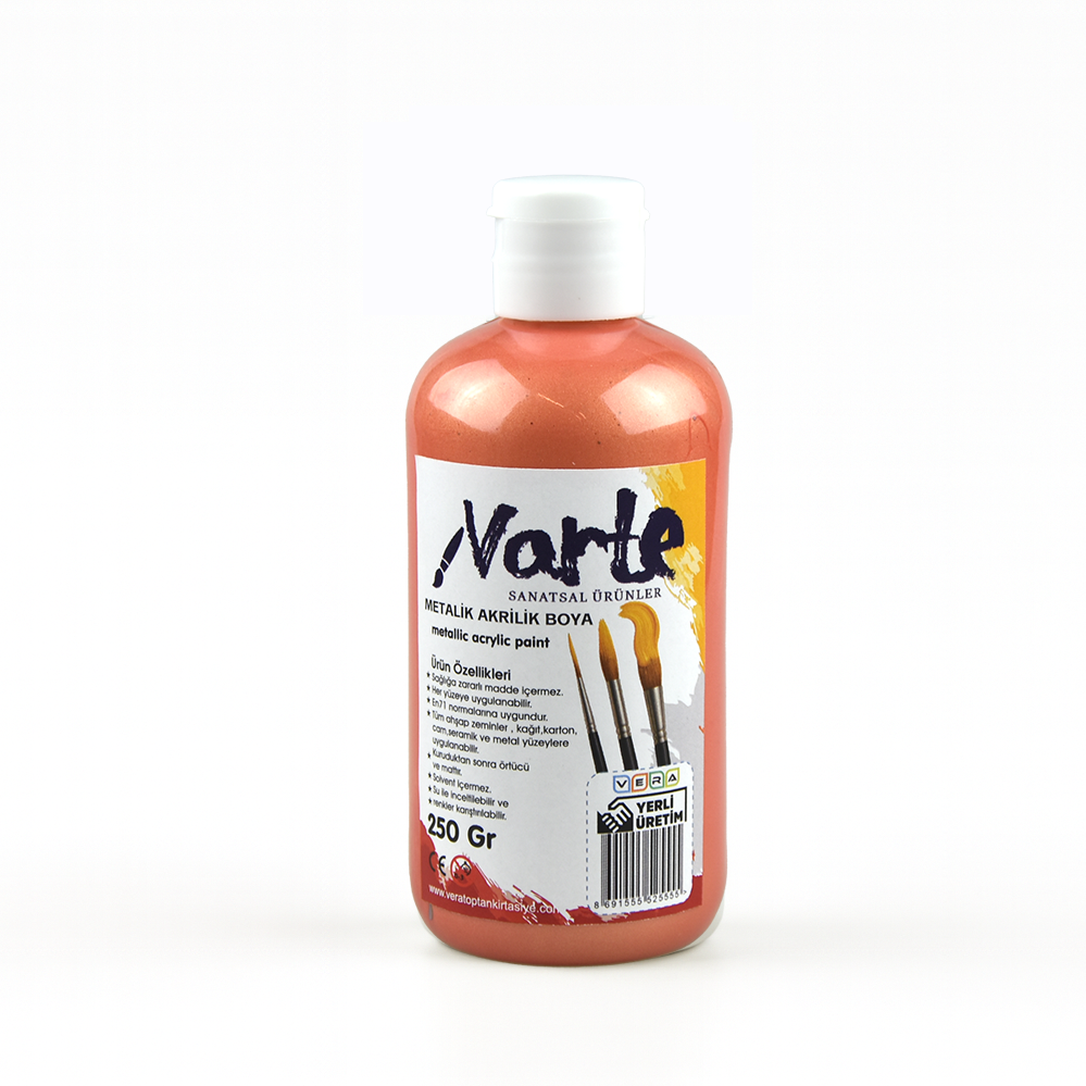 vArte 250 Ml Metalik Bakır Renk Akrilik Boya