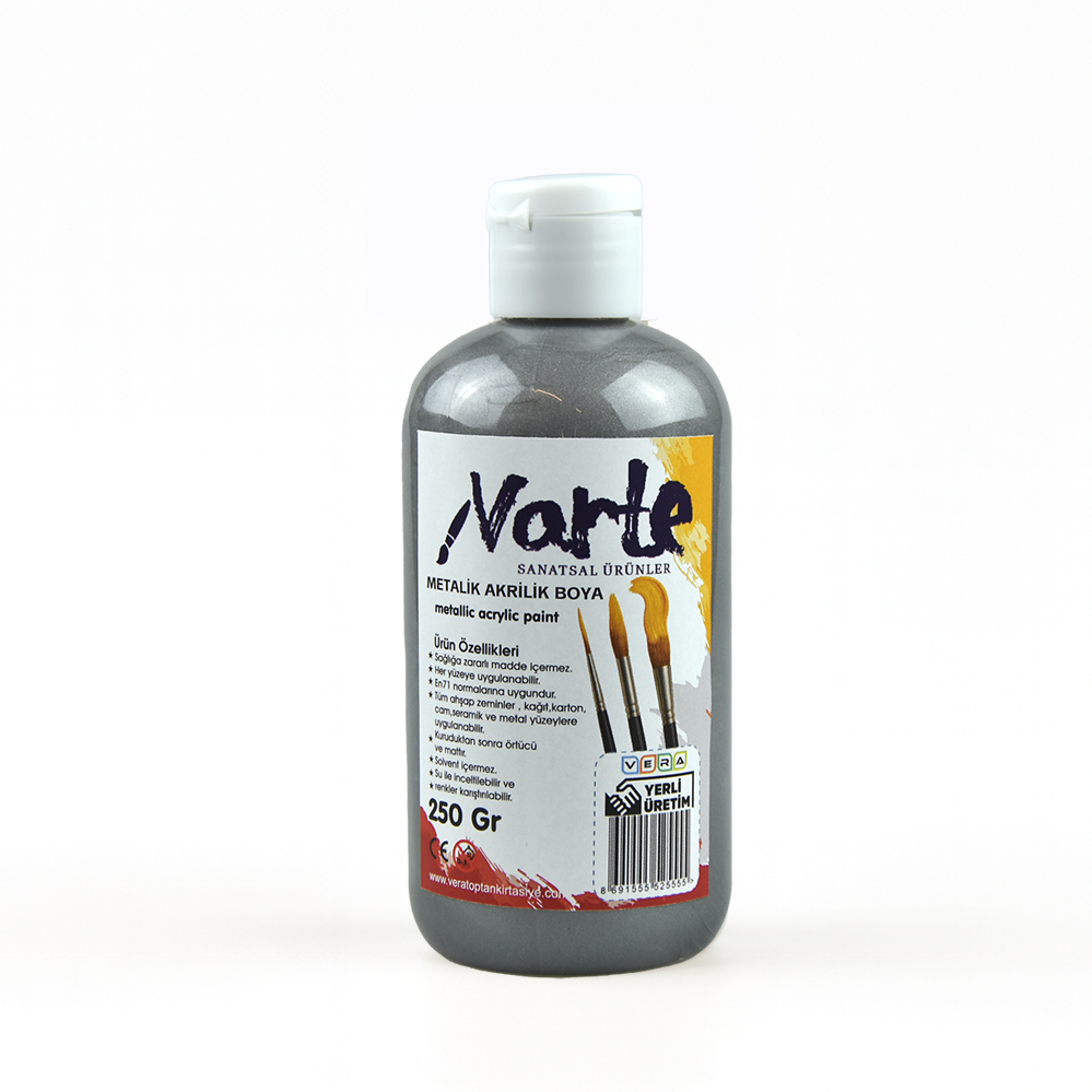 vArte 250 Ml Metalik Silver Gümüş Akrilik Boya