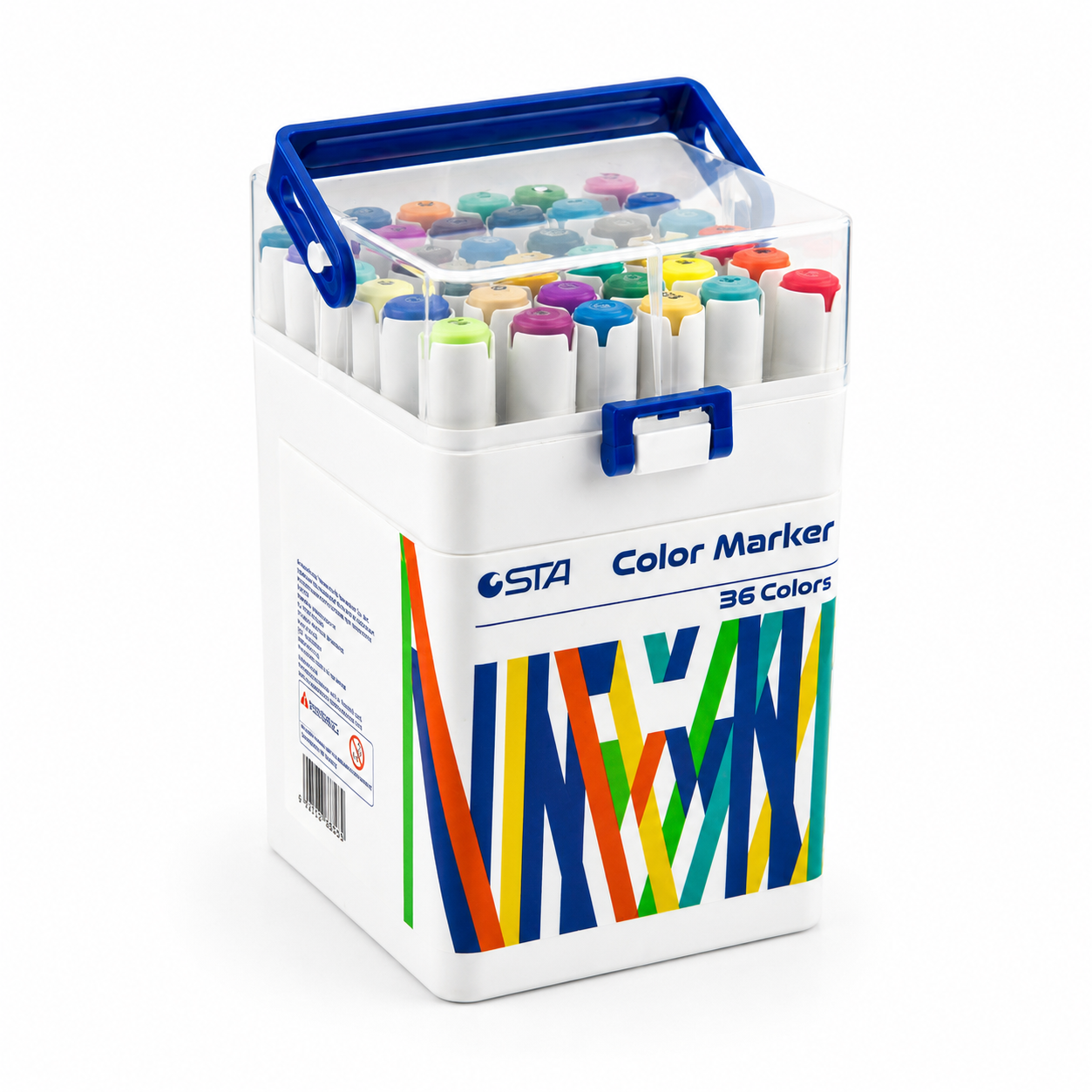 STA 36 Renk Ergonomik Kutu Akrilik Marker Kalem