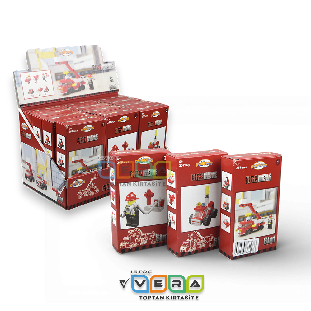 İtfaiye Temalı Mini Lego 26 Parça Süper Kalite 12'li Stant