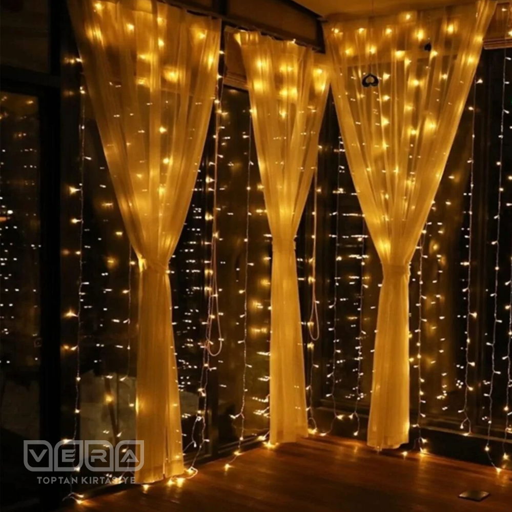 3X2 Metre Perde Led Işık Gün Işığı 8 Fonksiyonlu Eklenebilir Dekoratif Led Işık