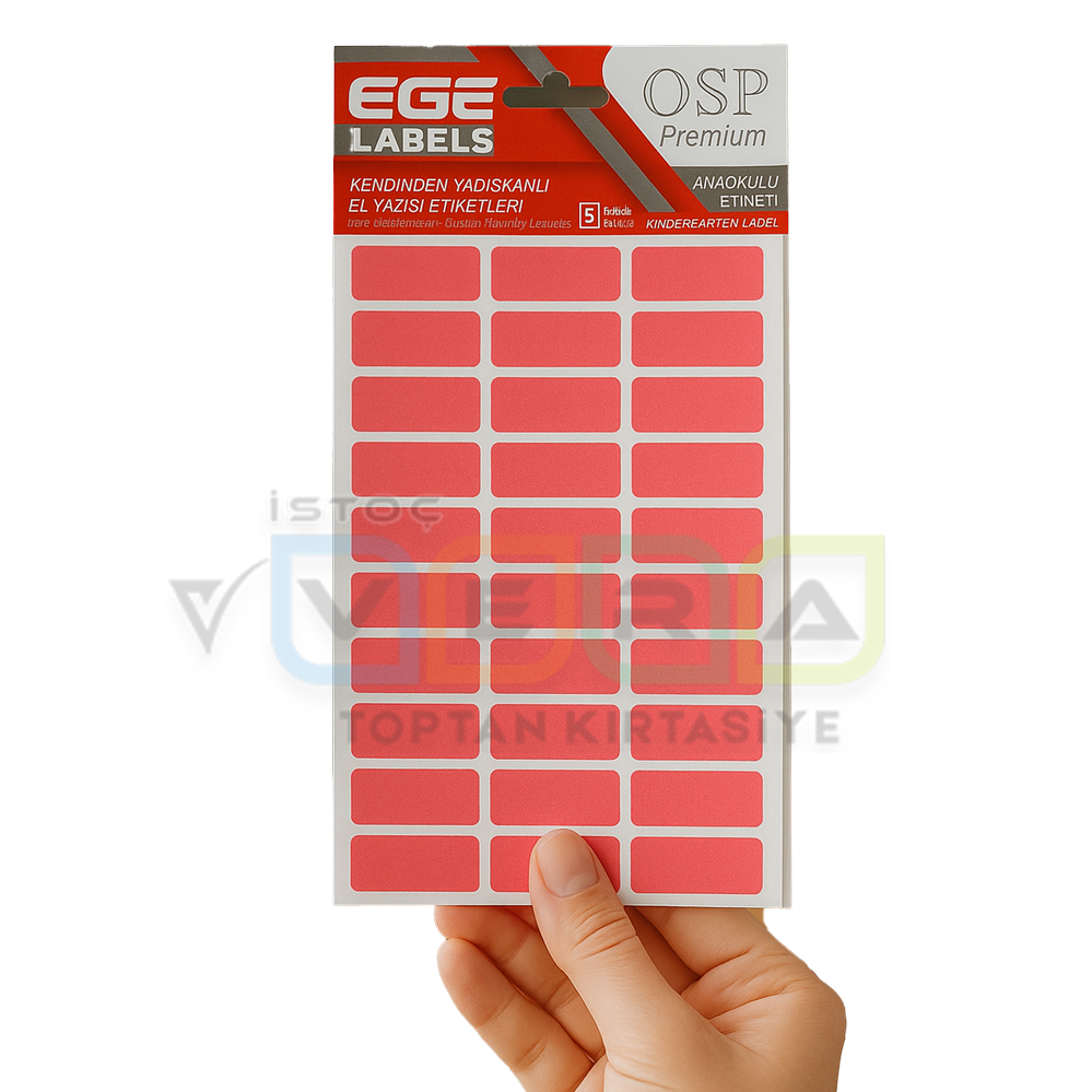 OSP 107 12X30MM PEMBE ETİKET 5'li Tabaka