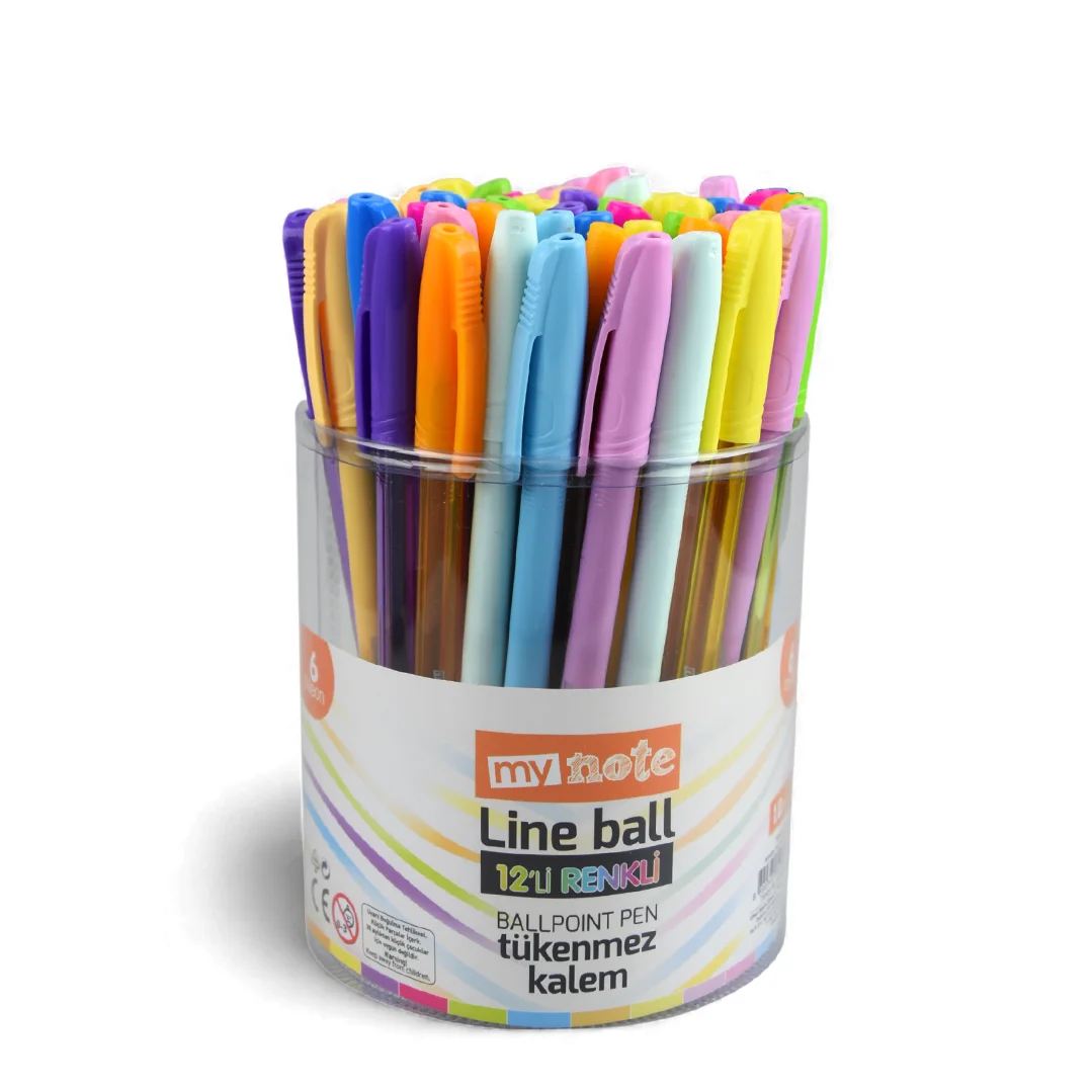 Mynote Pastel ve Neon Renkler 60'lı Tükenmez Kalem