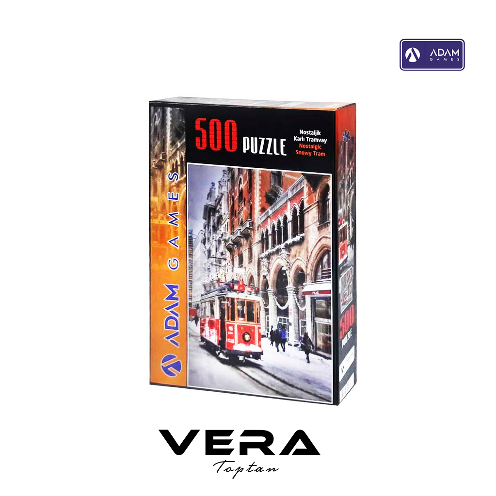 Nostaljik Karlı Tramvay 500 Parça Puzzle