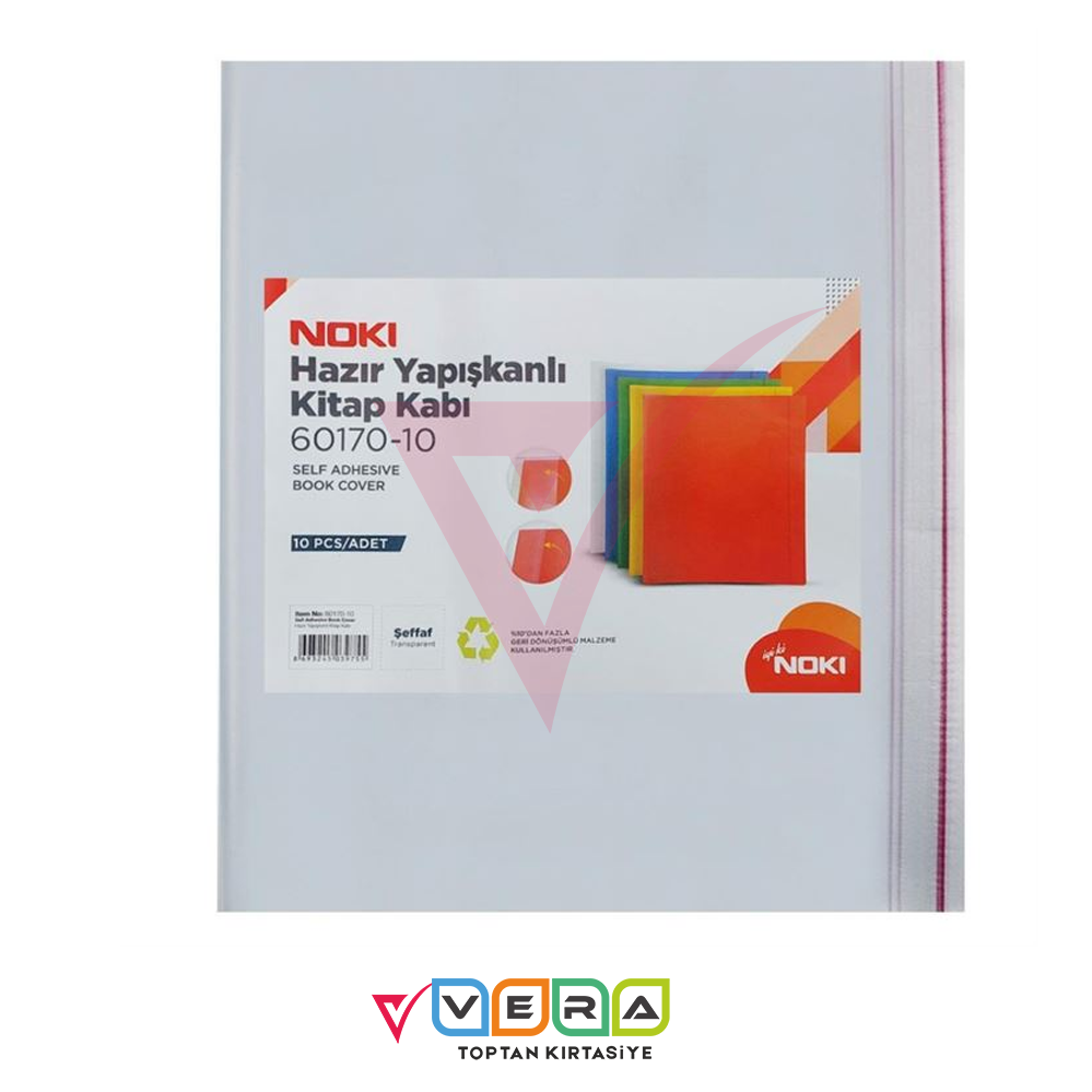 Noki Hazır Yapışkanlı A4 Kitap Kabı 10 lu Şeffaf Renk