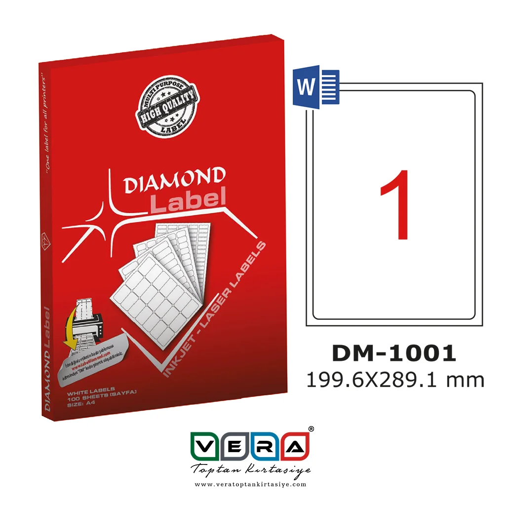 Label Diamond 199.6 x 289.1 mm Lazer Etiket 100lü
