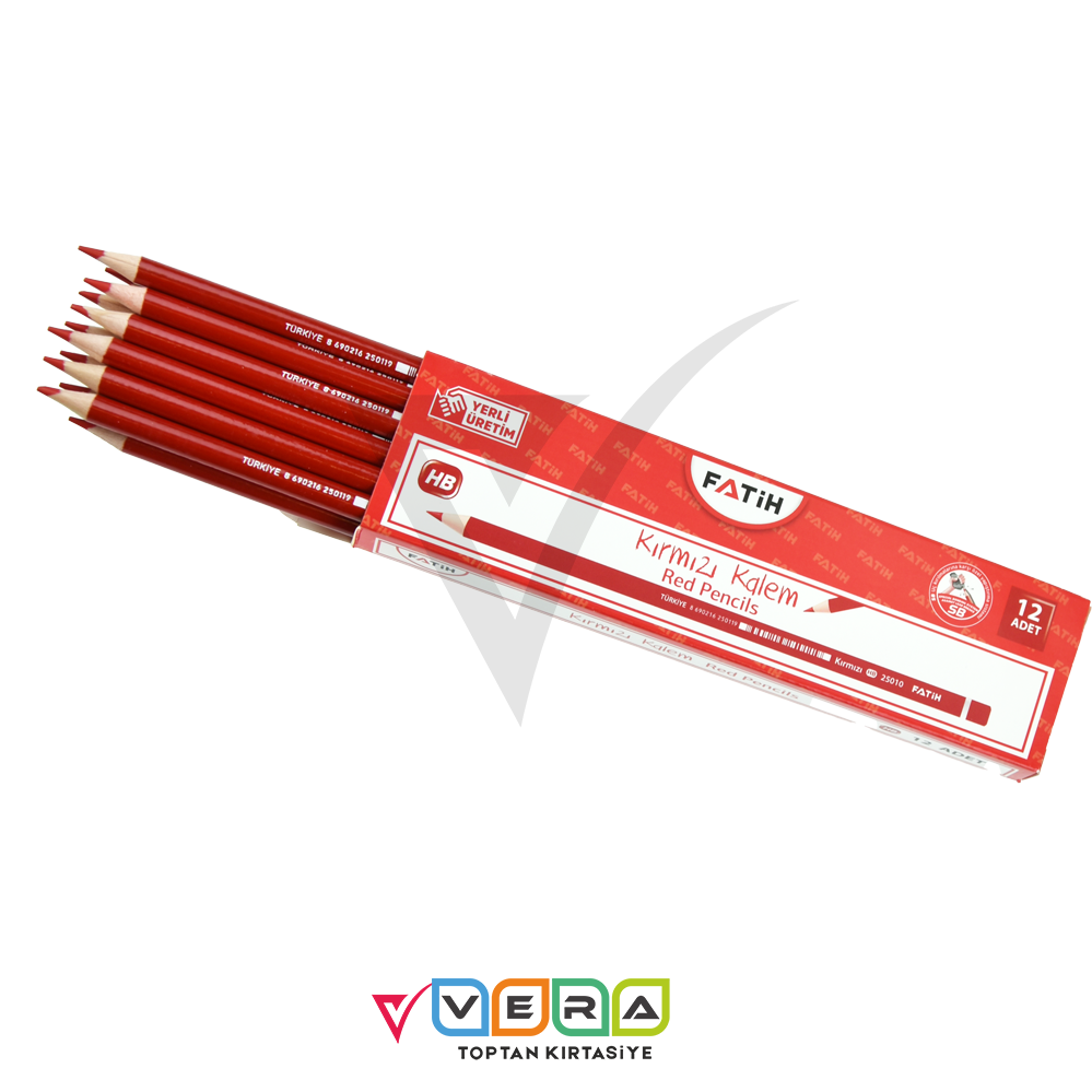 Fatih Kırmızı Kurşun Kalem 12 li Paket
