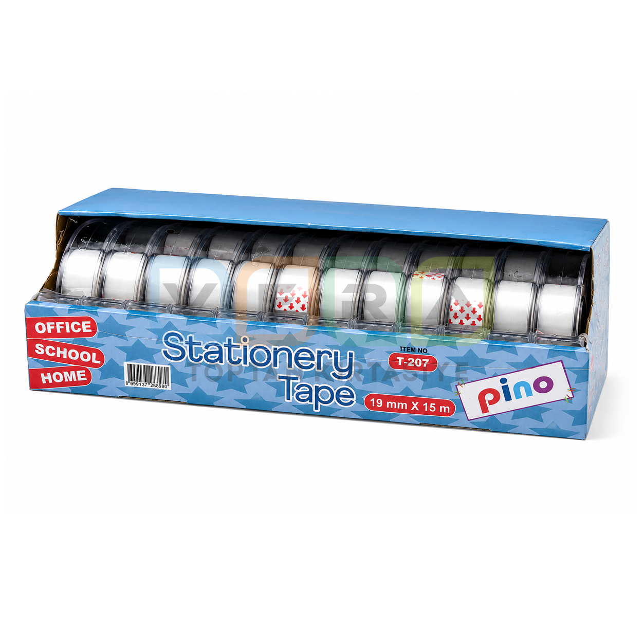Pino 19x15 Şeffaf Bant ve bant kesici 12 li stant