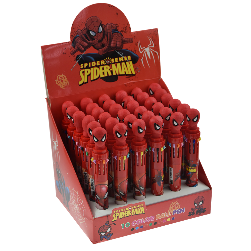 Spiderman 10 Renk Tükenmez Kalem