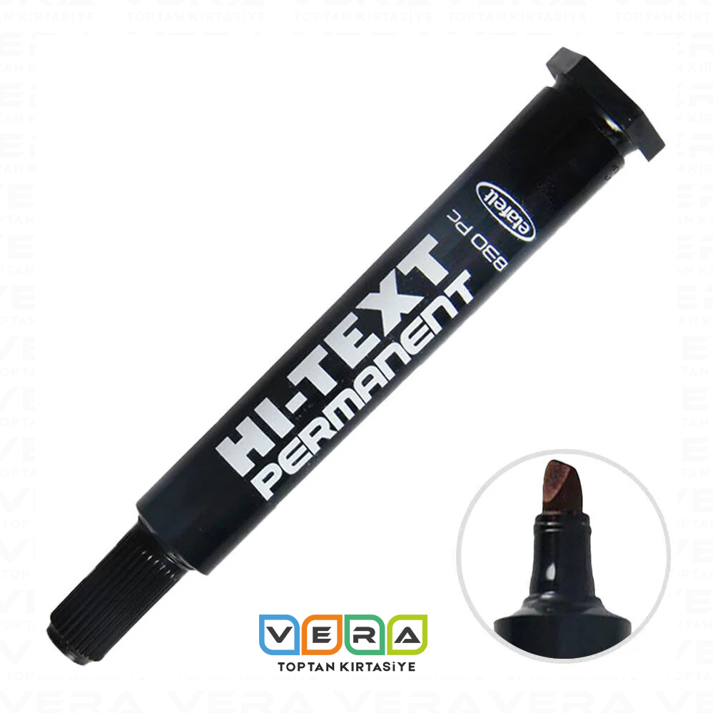 Hi-Text Permanent Marker Koli Kalemi Kesik Uç Siyah 12 li Paket