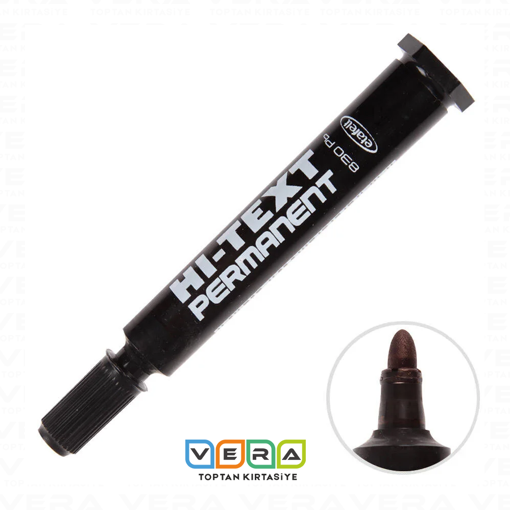 Hi-Text Permanent Marker Koli Kalemi Yuvarlak Uç Siyah 12 li Paket