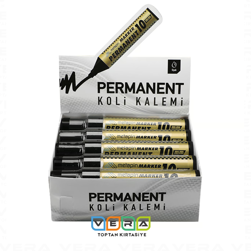 Metapin 10 mm Siyah Koli - Çuval Kalemi Marker Kalem 10 lu Paket