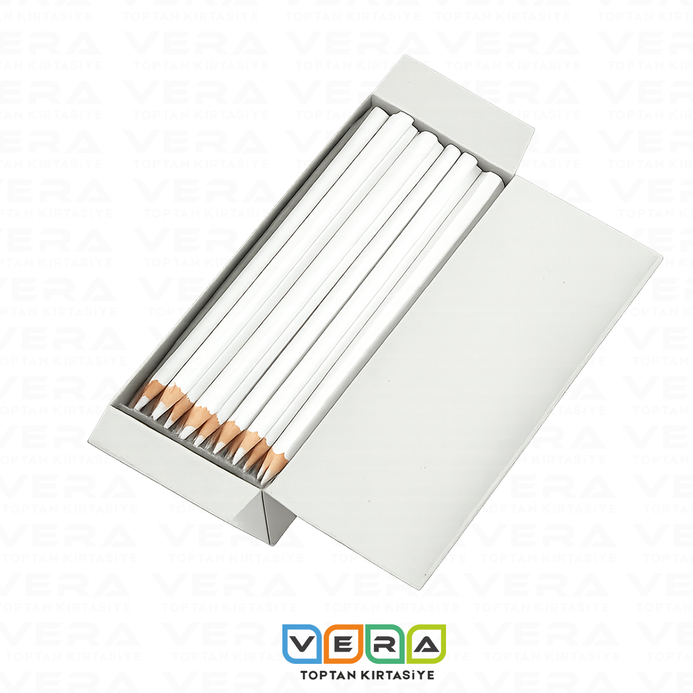 Beyaz Kurşun Kalem - Tekstil Kalemi 100'lü Paket