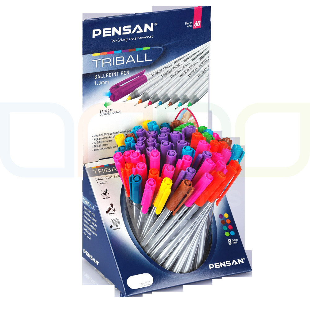 PENSAN TRİBALL 60 LI KARIŞIK RENK TÜKENMEZ KLM
