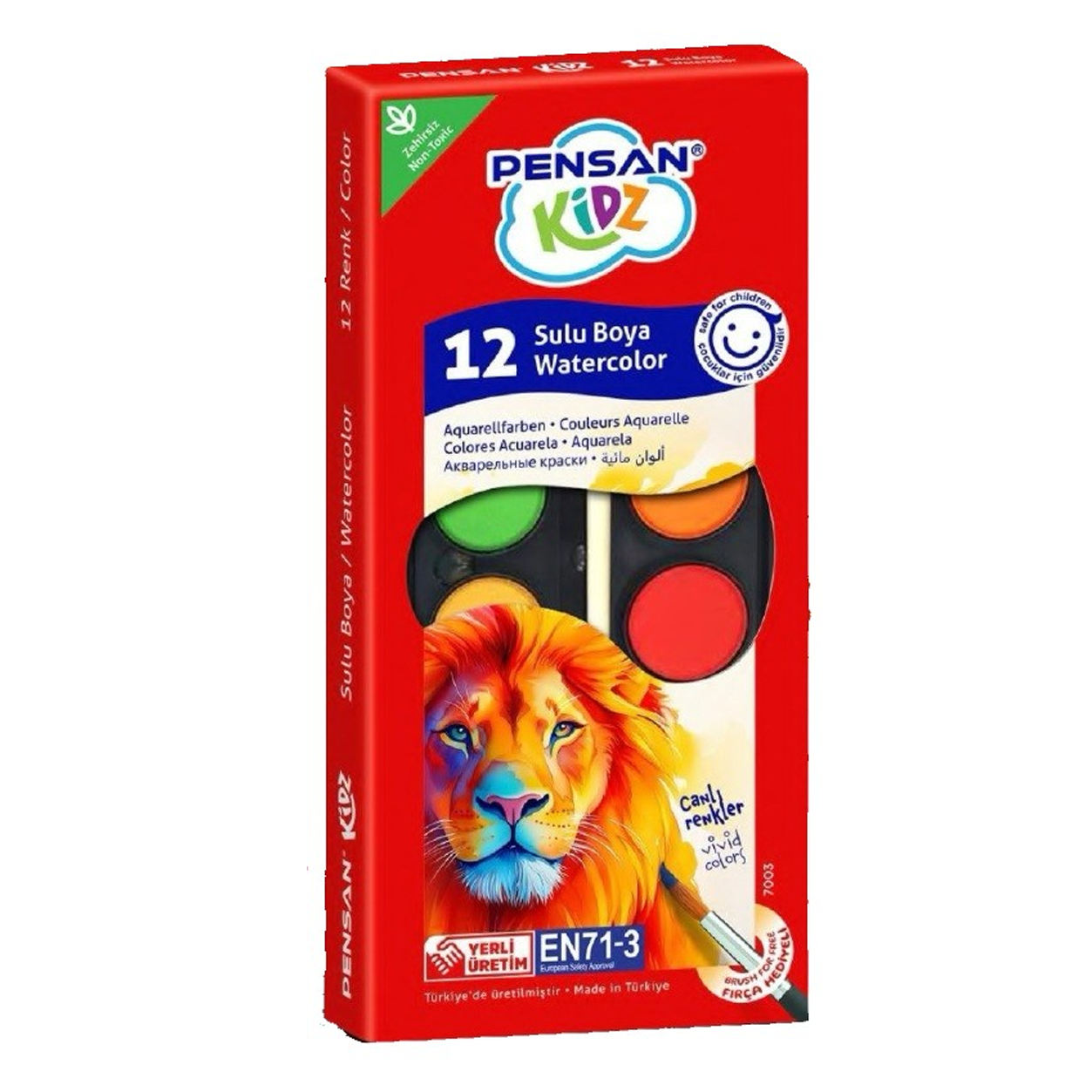 Pensan Kidz 12 Renk Sulu Boya
