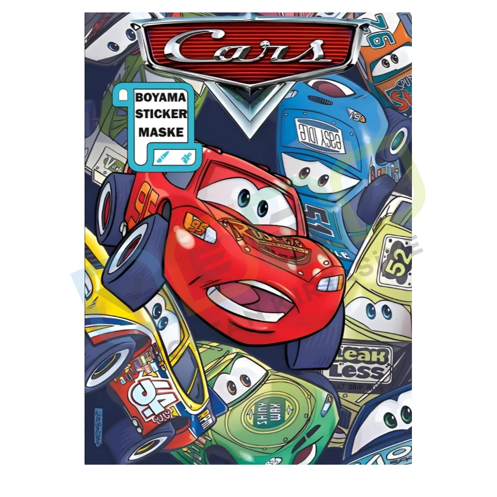 Cars Stickerlı , Maske Çıkartmalı Boyama Kitabı