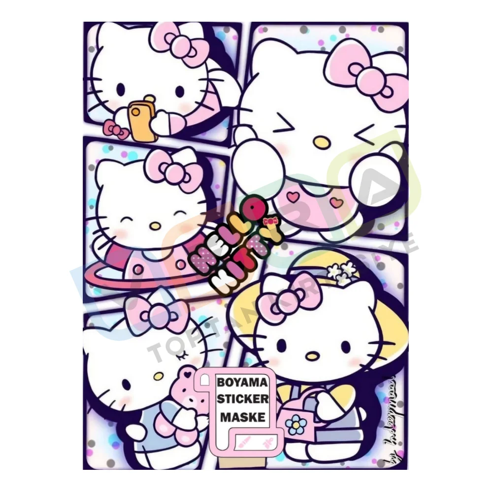 Hello Kitty Stickerlı , Maske Çıkartmalı Boyama Kitabı