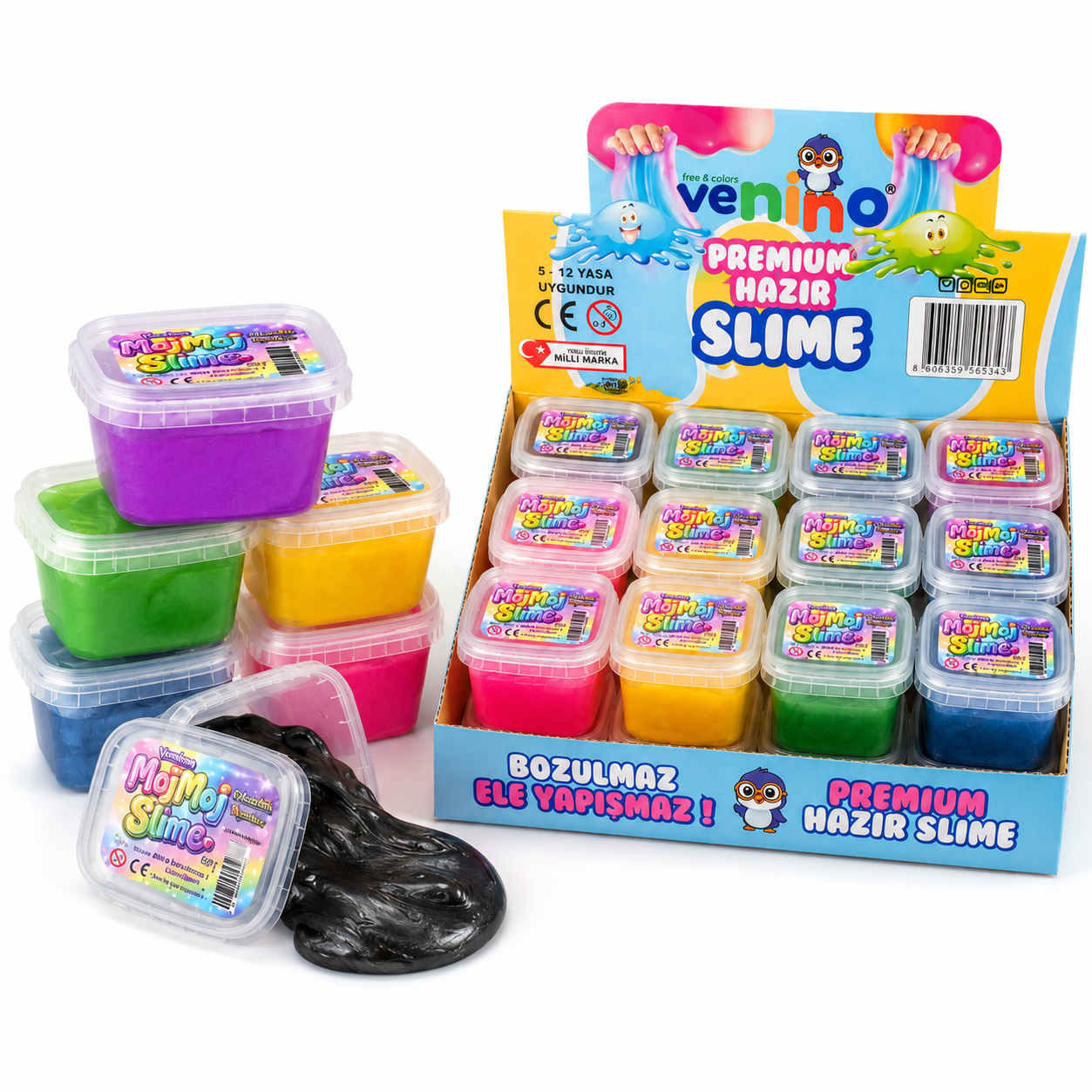 Venino 125 Gr Metalik Moj Moj Slime - Hazır Slime 24 lü Stant