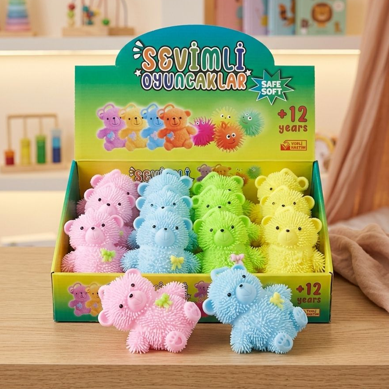 XXL Boy Işıklı Ayıcık Kirpi Oyuncak 16 lı paket