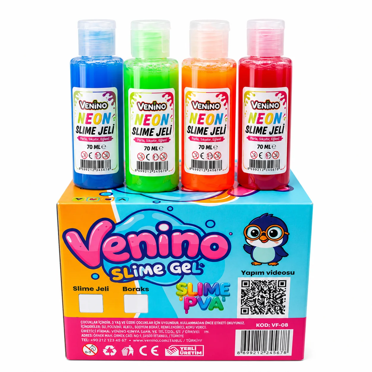 Venino 70 Ml Neon Renkler Slime Jeli