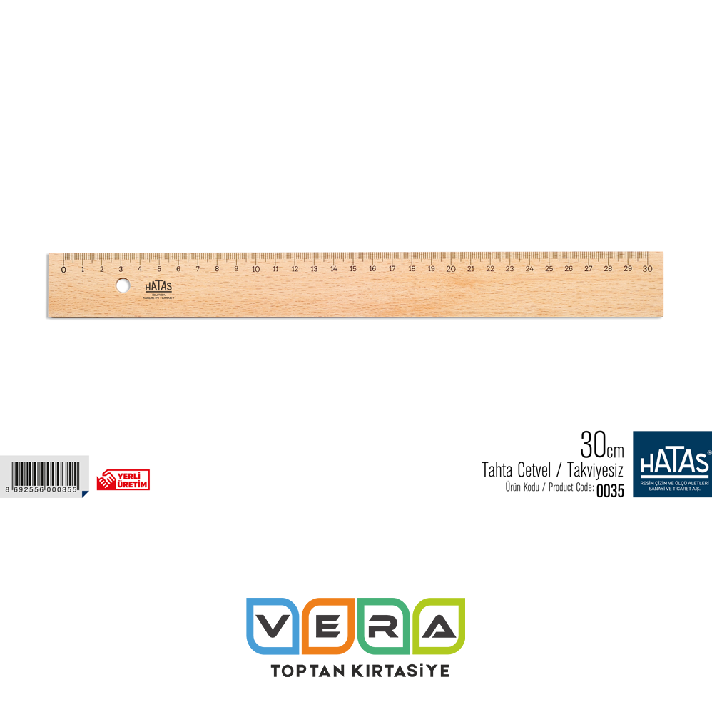 Hatas 30 CM Tahta Cetvel 25 li Paket