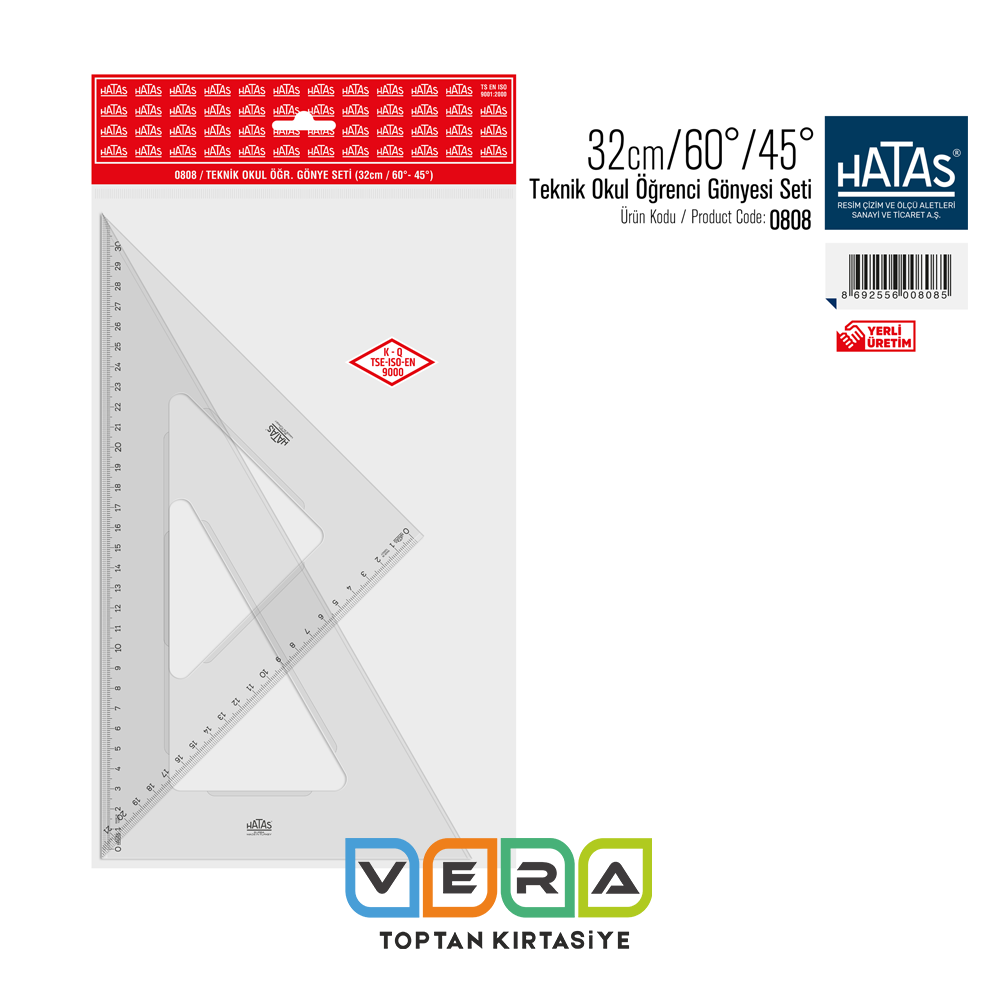 Hatas 60-45 32cm Gönye Seti 10 lu