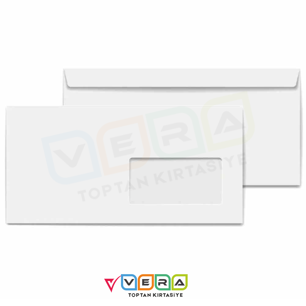 DİPLOMAT ZARF SİLİKONLU PENCERELİ 90GR 10.5X24CM