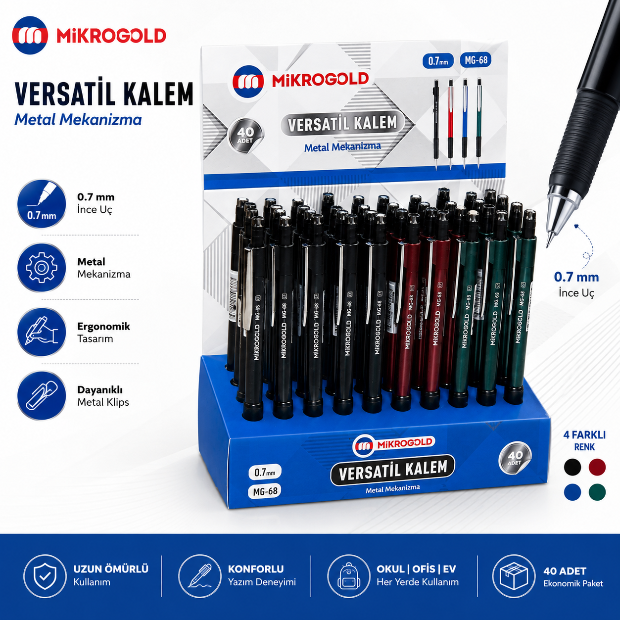 Mikro Gold MG-68 Grip Model 07 Versatil Kalem