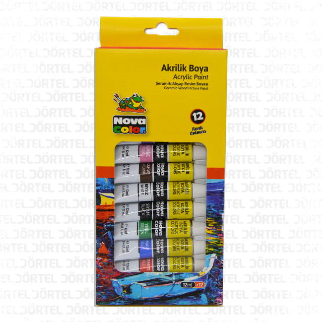 Nova Color 12 renk 12ML Tüp Akrilik Boya