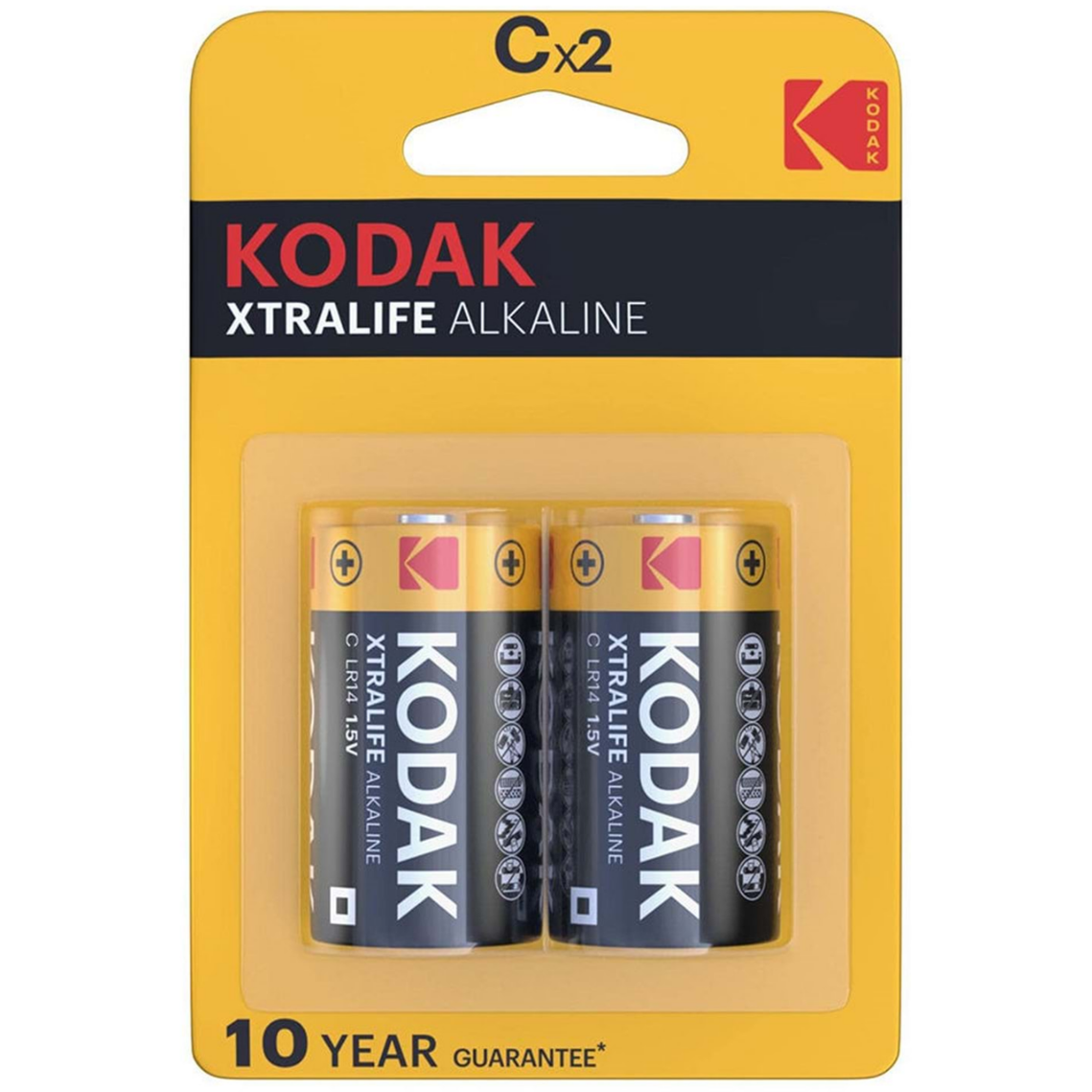 KODAK XTRALİFE 2 ADET ALKALİN ORTA PİL - 10 yıl GARANTİLİ !