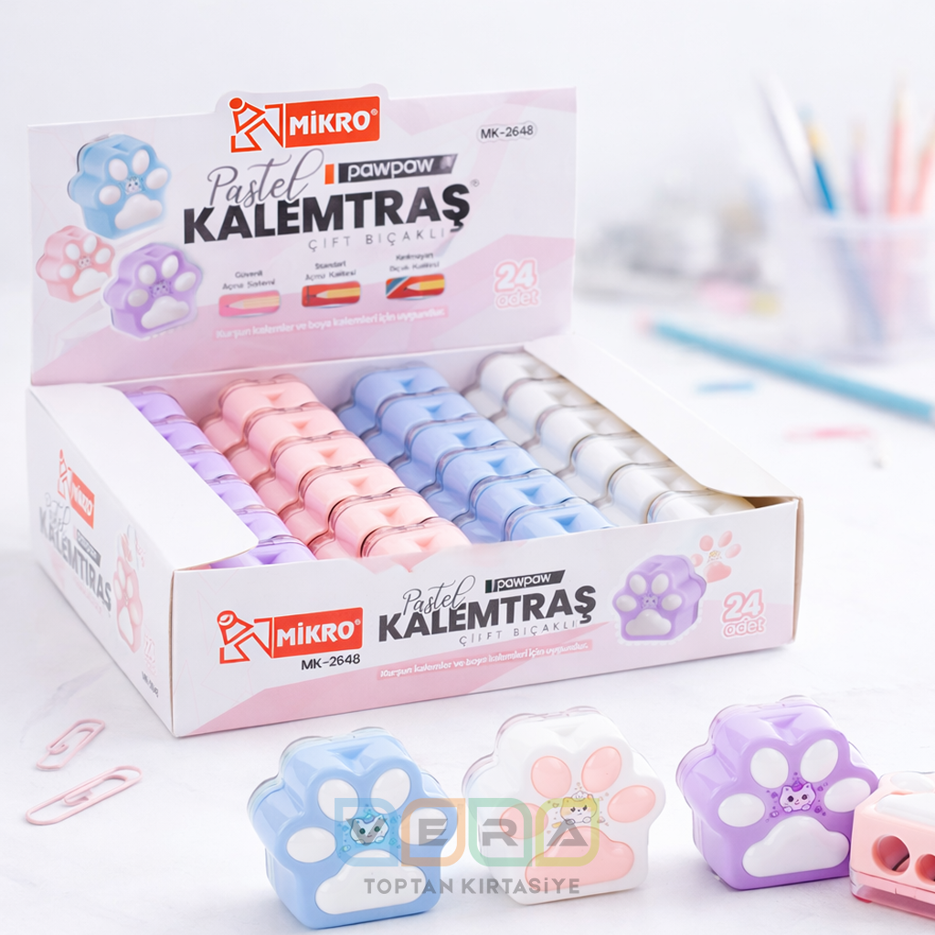 Mikro MK2648 PATİLİ KALEMTRAŞ 24 LÜ PAKET