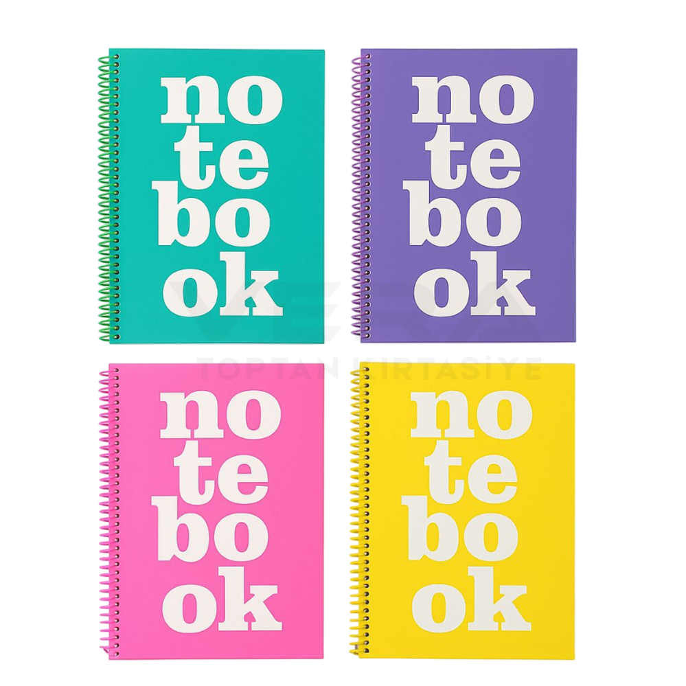 Krop 17x24 100 Yp Spiralli Notebook Desen Sert Kapak Çizgili Defter