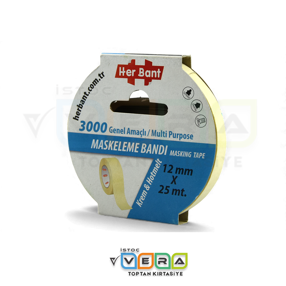 12x25 Kağıt Maskeleme Bandı - Kağıt Bant