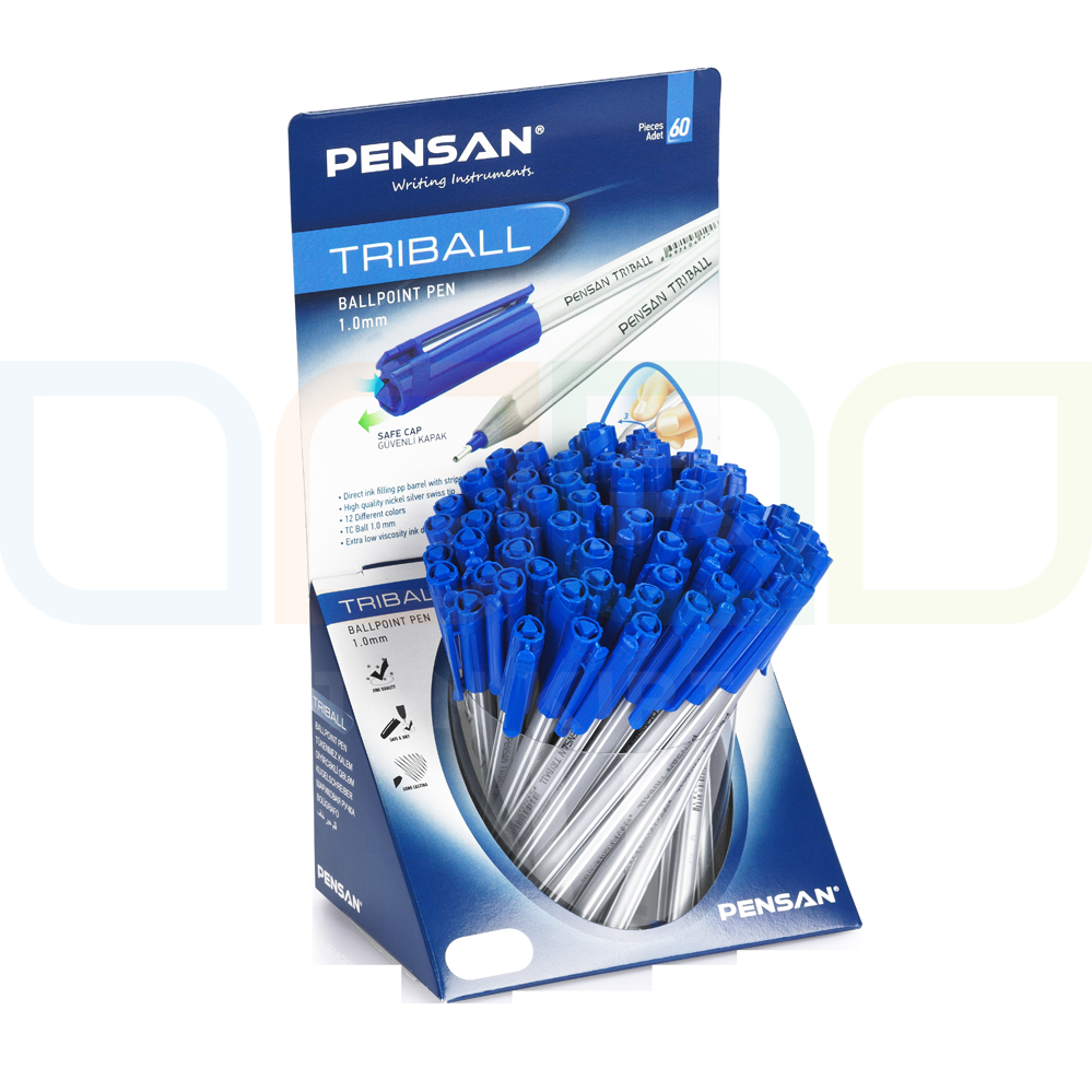 PENSAN TRiBALL TÜKENMEZ KALEM MAVİ 60 LI STAND