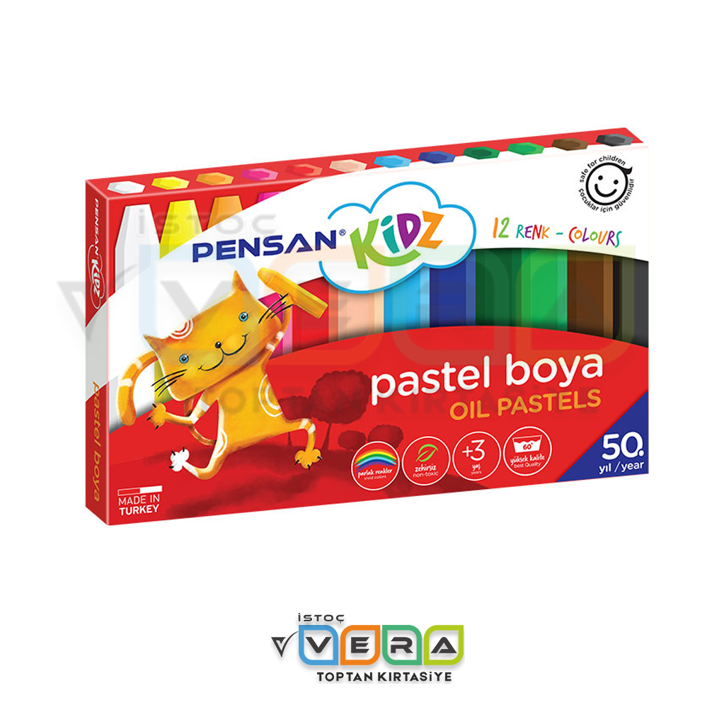Pensan 12 Renk Pastel Boya